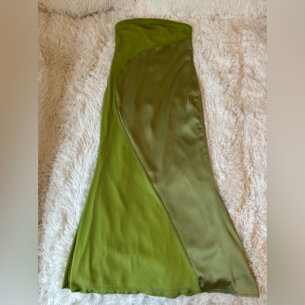 D&M Women’s Green Maxi Dress Evening Wedding Party Dress Size: Medium NWT - Picture 8 of 11